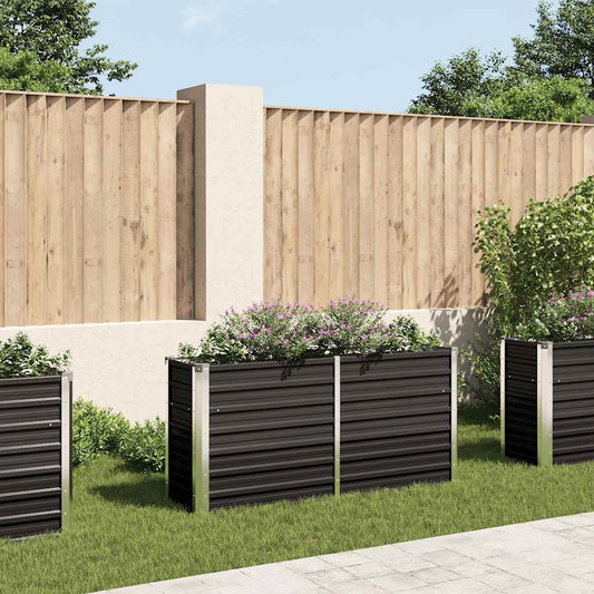 Garten-Hochbeet Anthrazit 160 x 40 x 77 cm Verzinkter Stahl