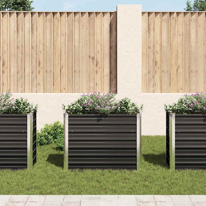 Garten-Hochbeet Anthrazit 100 x 40 x 77 cm Verzinkter Stahl