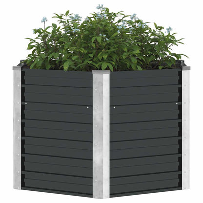 Garten-Hochbeet Anthrazit 129 x 129 x 77 cm Verzinkter Stahl