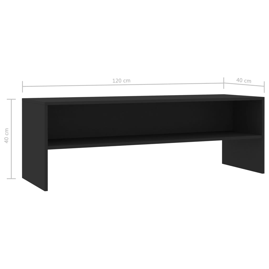 TV-skab Sort 120x40x40 cm Træ Materiale