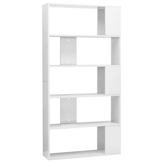 Bücherregal/Raumteiler Hochglanz-Weiß 80x24x159 cm