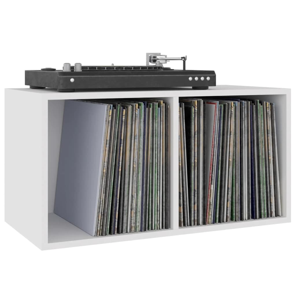 Schallplatten-Aufbewahrungsbox Weiß 71x34x36 cm Holzwerkstoff
