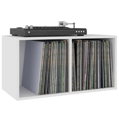 Schallplatten-Aufbewahrungsbox Weiß 71x34x36 cm Holzwerkstoff