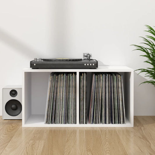 Schallplatten-Aufbewahrungsbox Weiß 71x34x36 cm Holzwerkstoff