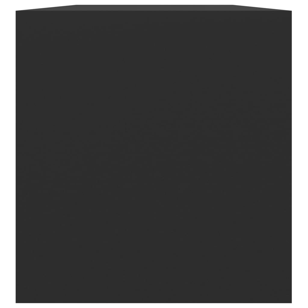 Schallplatten-Aufbewahrungsbox Schwarz 71x34x36cm Holzwerkstoff