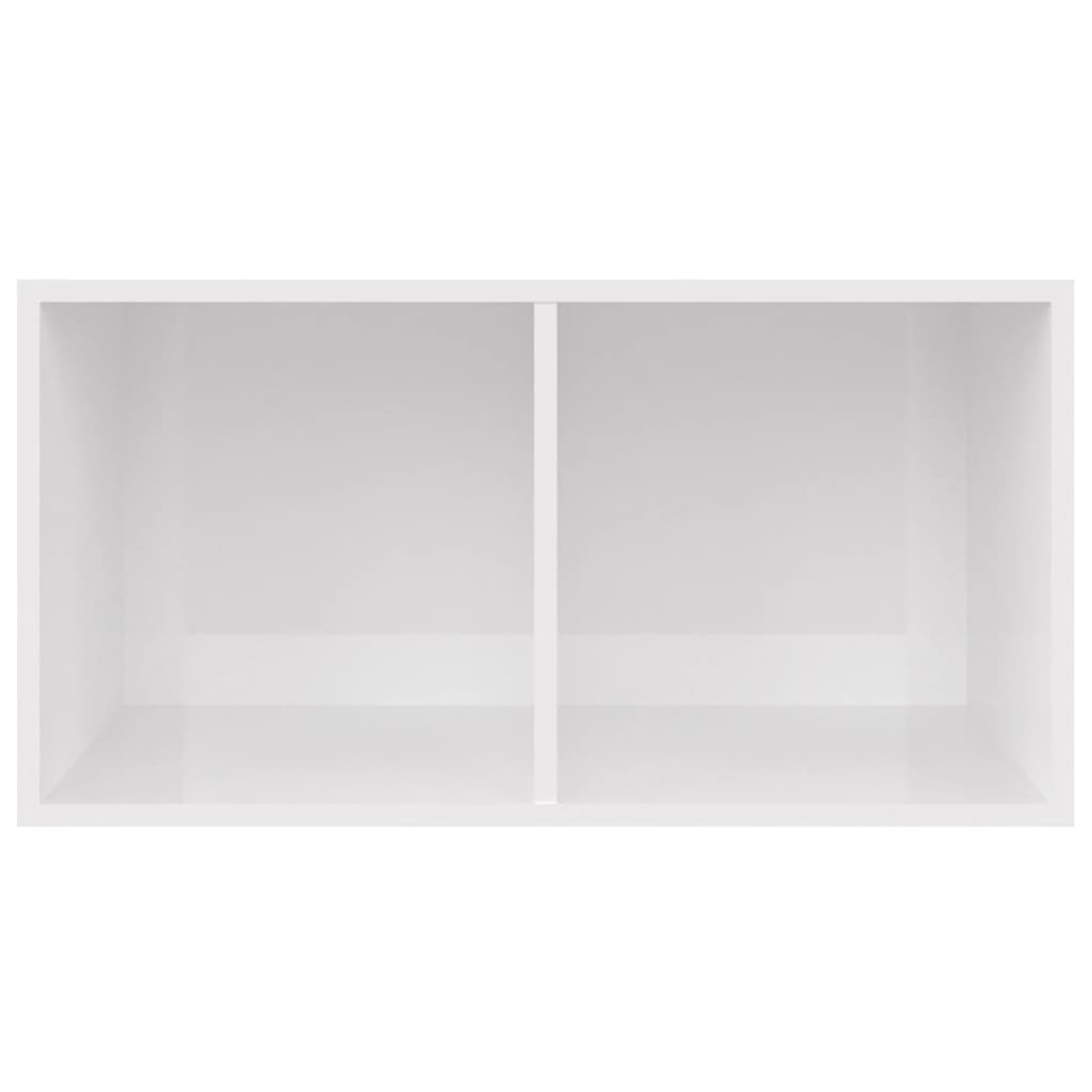 Schallplatten-Aufbewahrungsbox Hochglanz-Weiß 71x34x36 cm