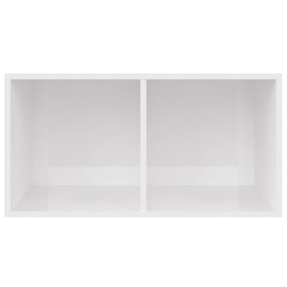 Schallplatten-Aufbewahrungsbox Hochglanz-Weiß 71x34x36 cm