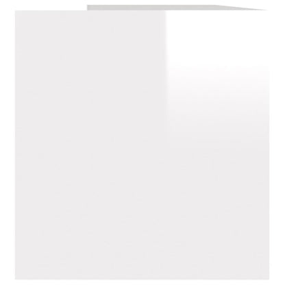 Schallplatten-Aufbewahrungsbox Hochglanz-Weiß 71x34x36 cm