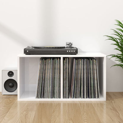 Schallplatten-Aufbewahrungsbox Hochglanz-Weiß 71x34x36 cm