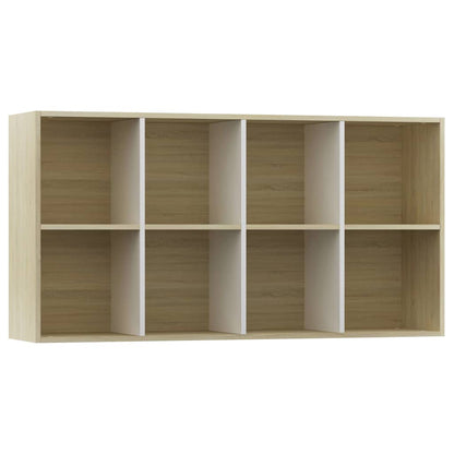 Bücherregal/Sideboard Weiß Sonoma-Eiche 66×30×130 cm