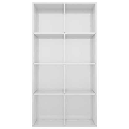 Bücherregal/Sideboard Hochglanz-Weiß 66×30×130 cm Holzwerkstoff