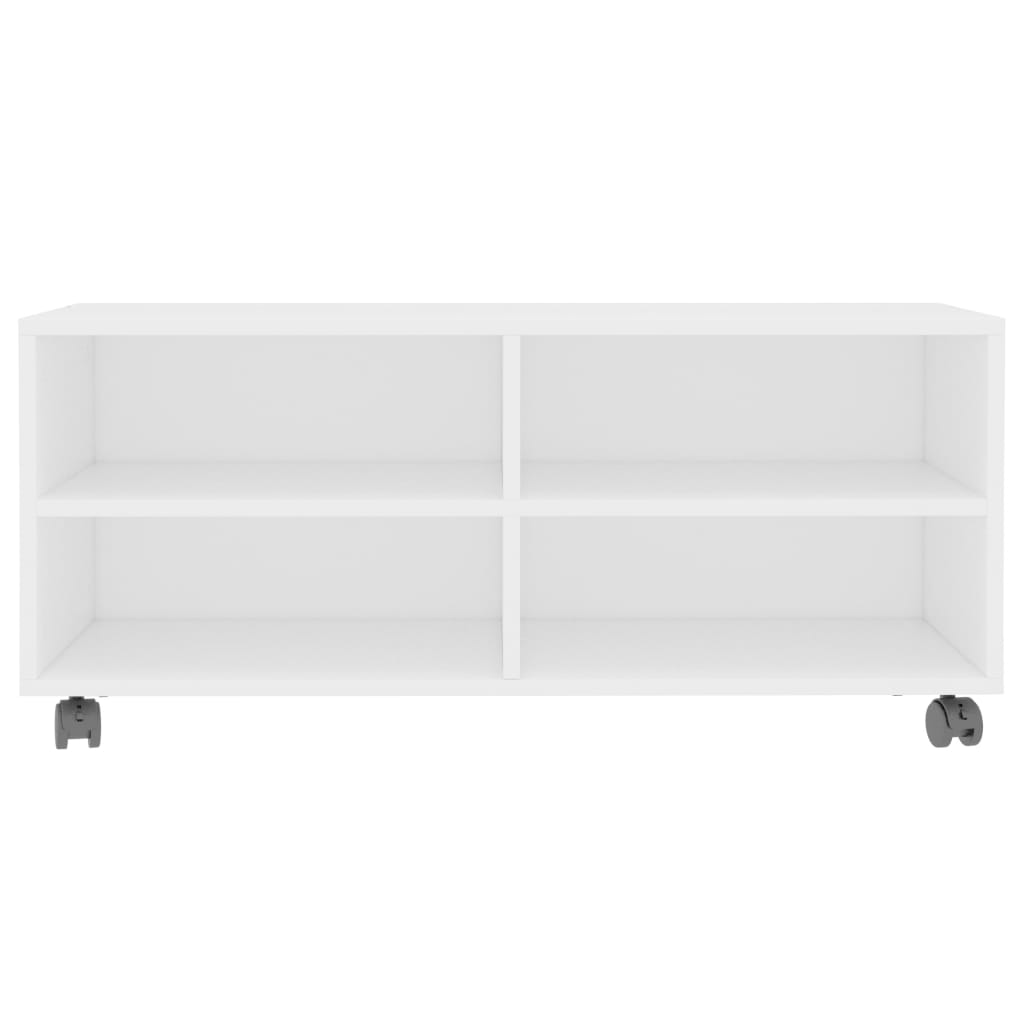 TV-Schrank mit Rollen Weiß 90x35x35 cm Holzwerkstoff