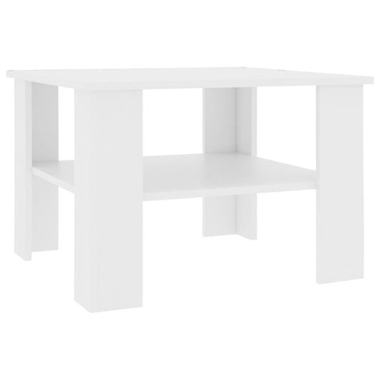 Sofabord Hvid 60x60x42 cm Træ Materiale