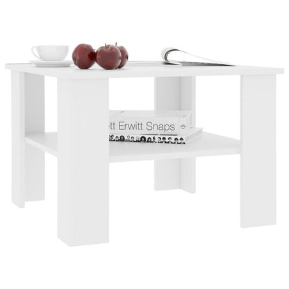 Sofabord Hvid 60x60x42 cm Træ Materiale