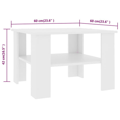 Sofabord Hvid 60x60x42 cm Træ Materiale