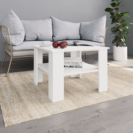 Sofabord Hvid 60x60x42 cm Træ Materiale