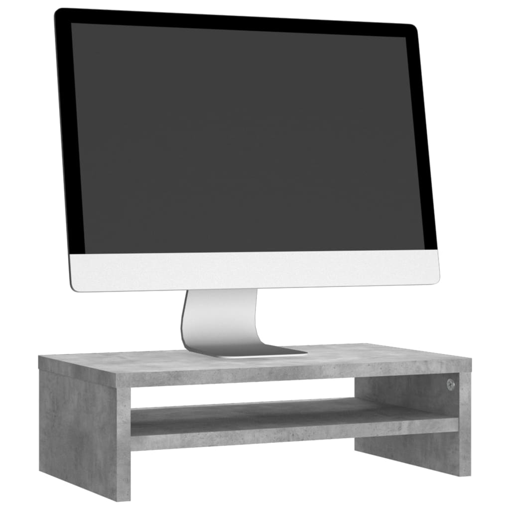 Monitorständer Betongrau 42x24x13 cm Holzwerkstoff