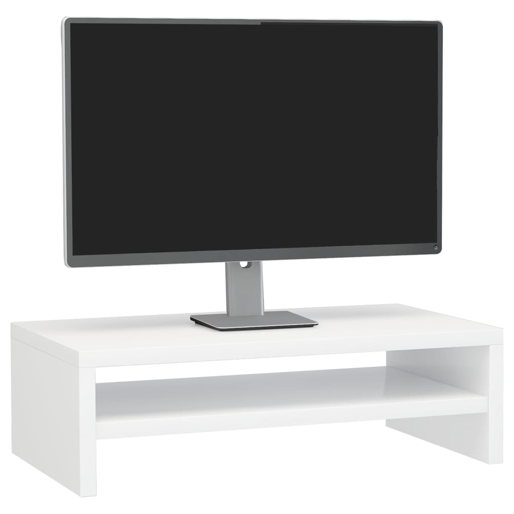 Monitorständer Hochglanz-Weiß 42x24x13 cm Holzwerkstoff