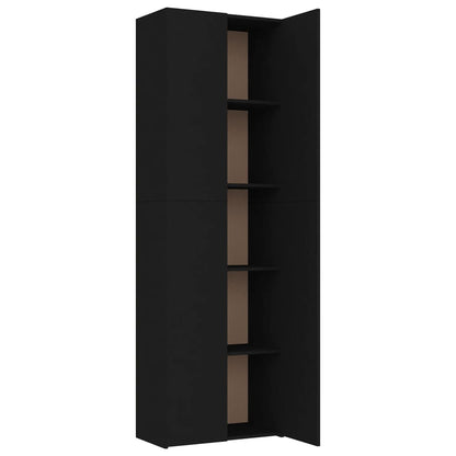 Büroschrank Schwarz 60x32x190 cm Holzwerkstoff