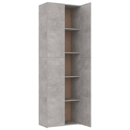 Kontorskab Beton Grå 60x32x190 cm Træ Materiale
