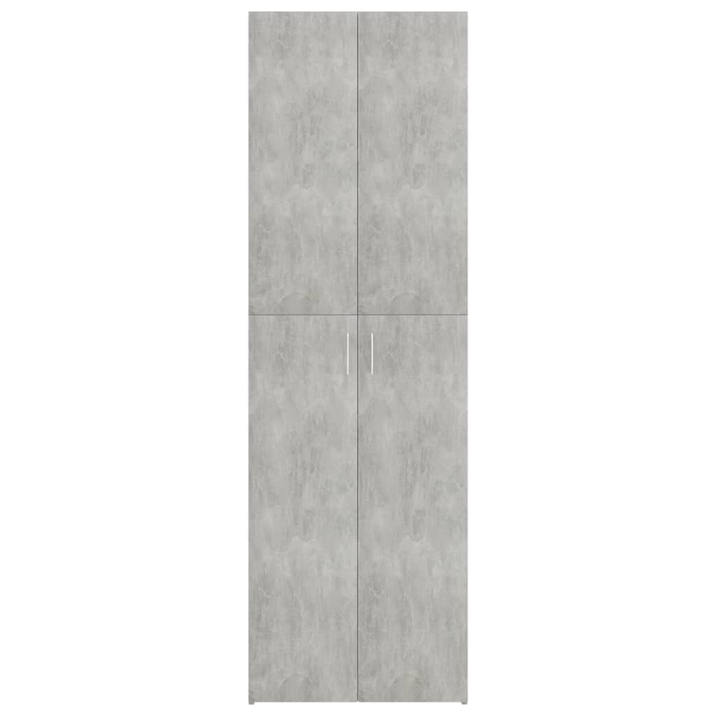 Kontorskab Beton Grå 60x32x190 cm Træ Materiale