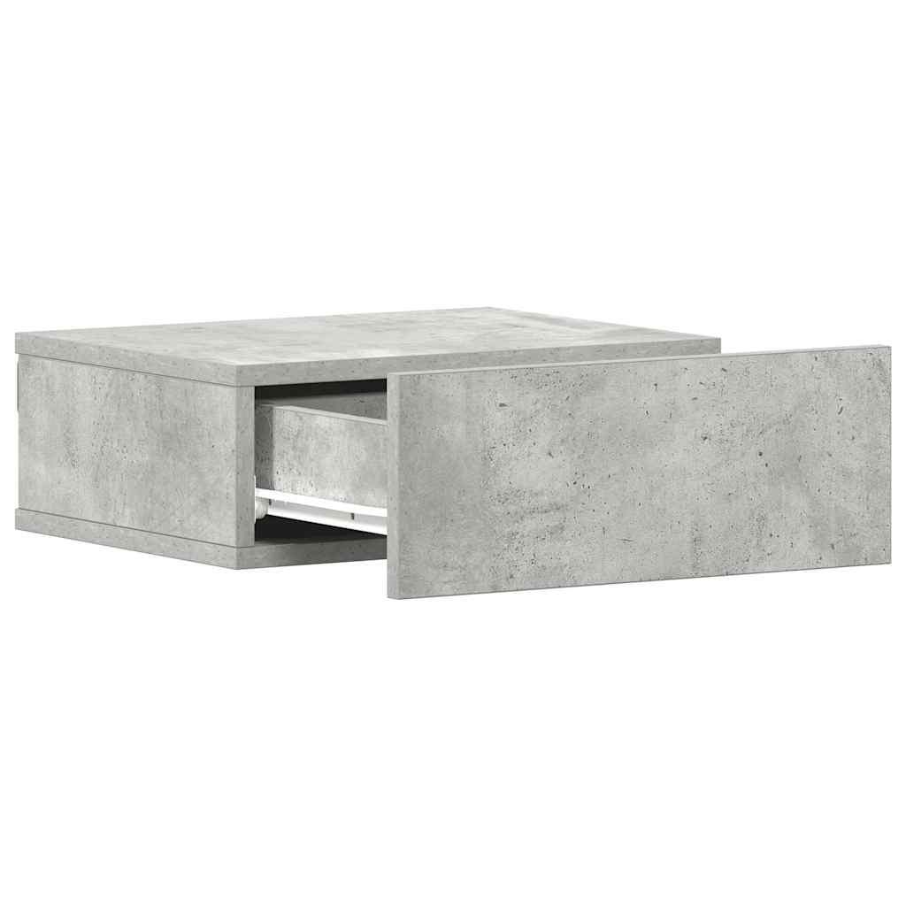 Hängender Nachttisch Betongrau 40x30x15 cm Holzwerkstoff