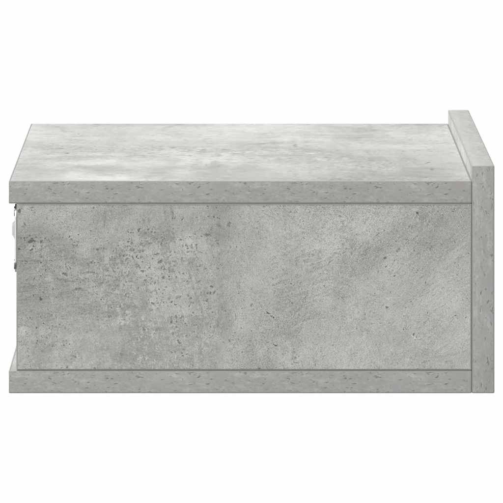 Hängender Nachttisch Betongrau 40x30x15 cm Holzwerkstoff