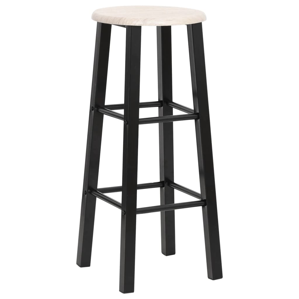 Barstole 2 stk Sort MDF