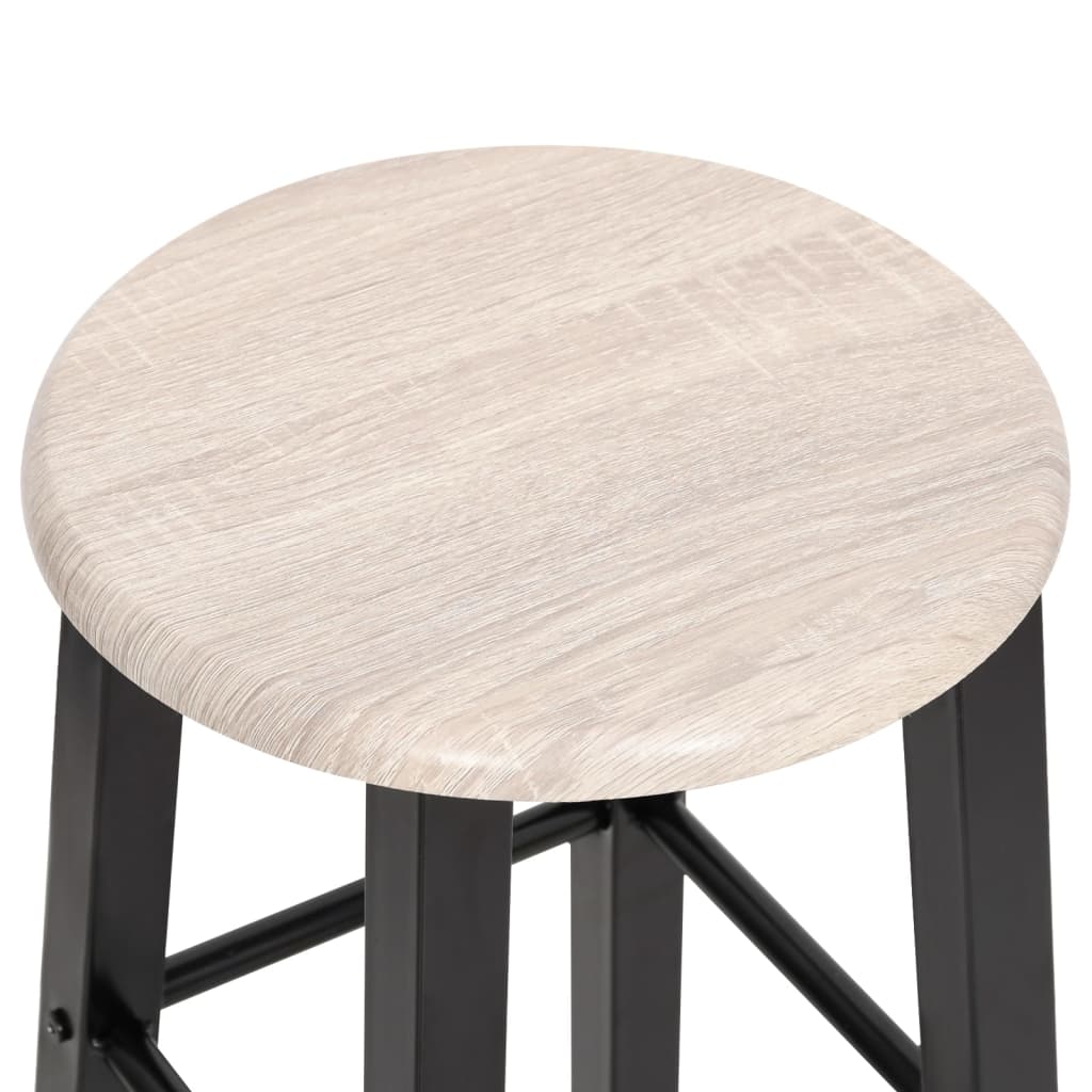 Barstole 2 stk Sort MDF
