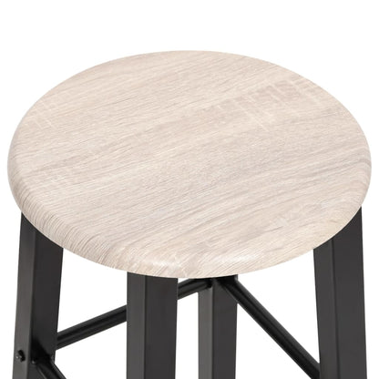 Barstole 2 stk Sort MDF