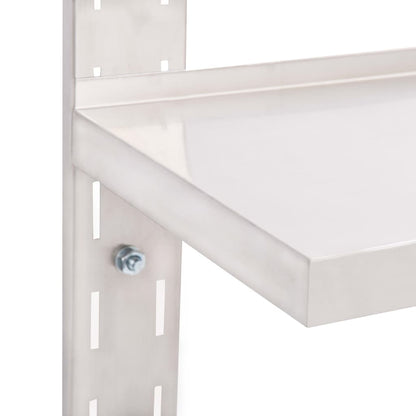2-stufiges Wandregal Edelstahl 120 x 30 cm