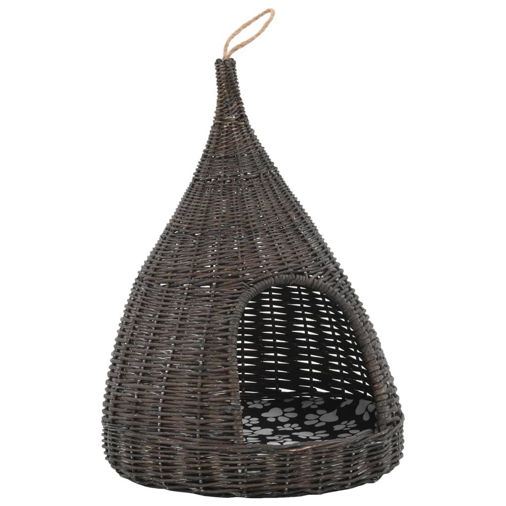 Kattehus med Pude Grå 40x60 cm Natur Pil Tipi