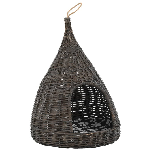Kattehus med Pude Grå 40x60 cm Natur Pil Tipi