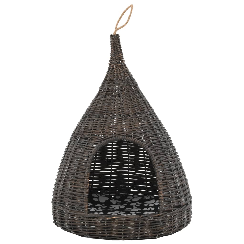 Kattehus med Pude Grå 40x60 cm Natur Pil Tipi