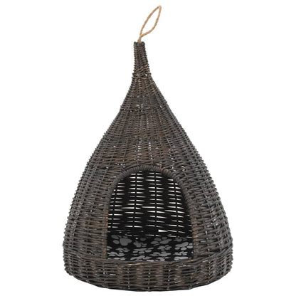 Kattehus med Pude Grå 40x60 cm Natur Pil Tipi