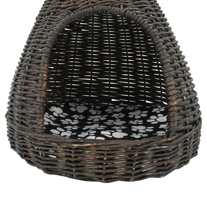 Kattehus med Pude Grå 40x60 cm Natur Pil Tipi