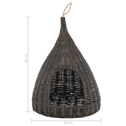 Kattehus med Pude Grå 40x60 cm Natur Pil Tipi