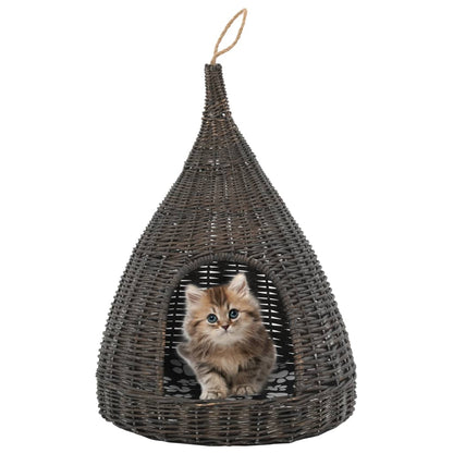 Kattehus med Pude Grå 40x60 cm Natur Pil Tipi