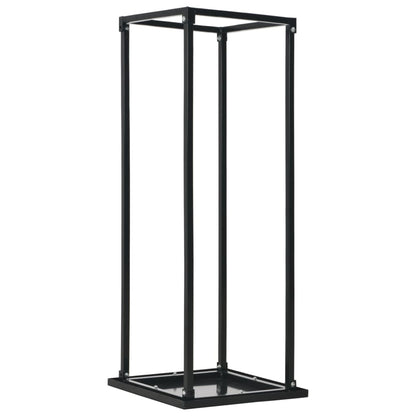 Brennholzregal mit Boden Schwarz 37 x 37 x 113 cm Stahl