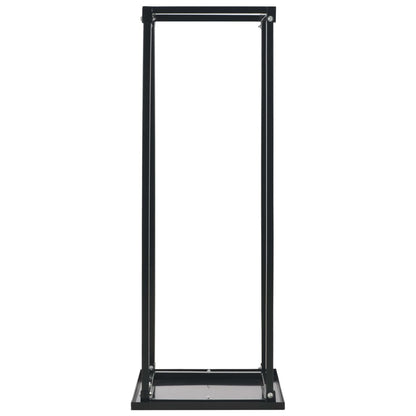 Brennholzregal mit Boden Schwarz 37 x 37 x 113 cm Stahl