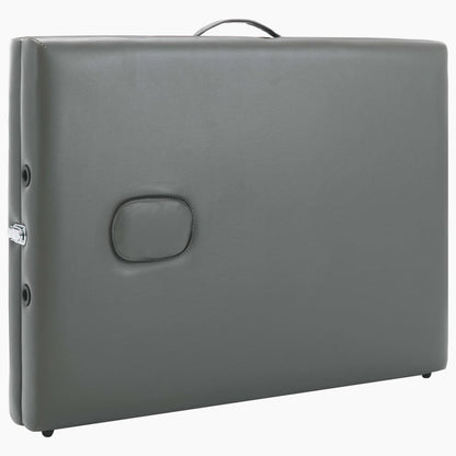 Massagetisch mit 2 Zonen Holzrahmen Anthrazit 186×68 cm