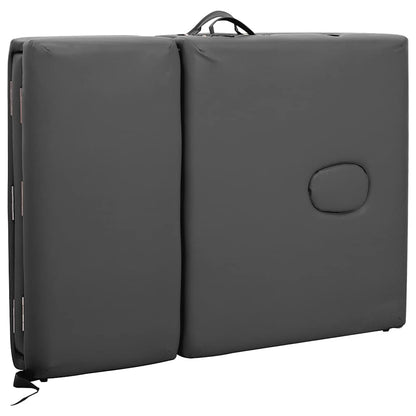 Massagetisch mit 4 Zonen Aluminiumrahmen Anthrazit 186×68 cm