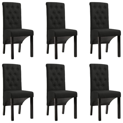 Esszimmerstühle 6 Stk. Schwarz Stoff