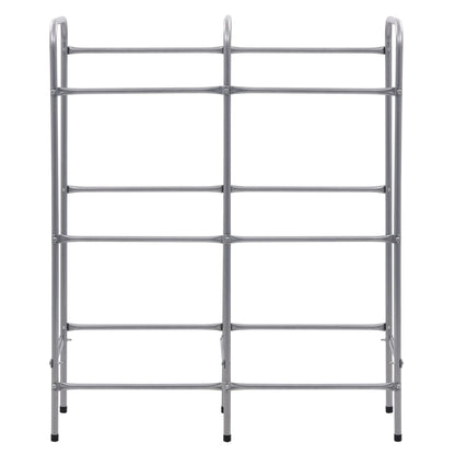 Kistenregal für 6 Kisten Silbern 96x33x116 cm Stahl