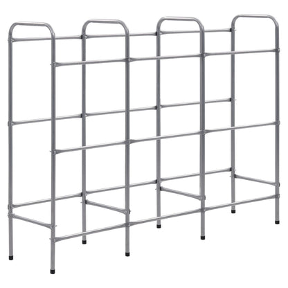 Kistenregal für 9 Kisten Silbern 145x33x116 cm Stahl