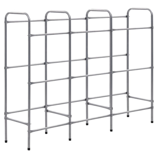 Kistenregal für 9 Kisten Silbern 145x33x116 cm Stahl