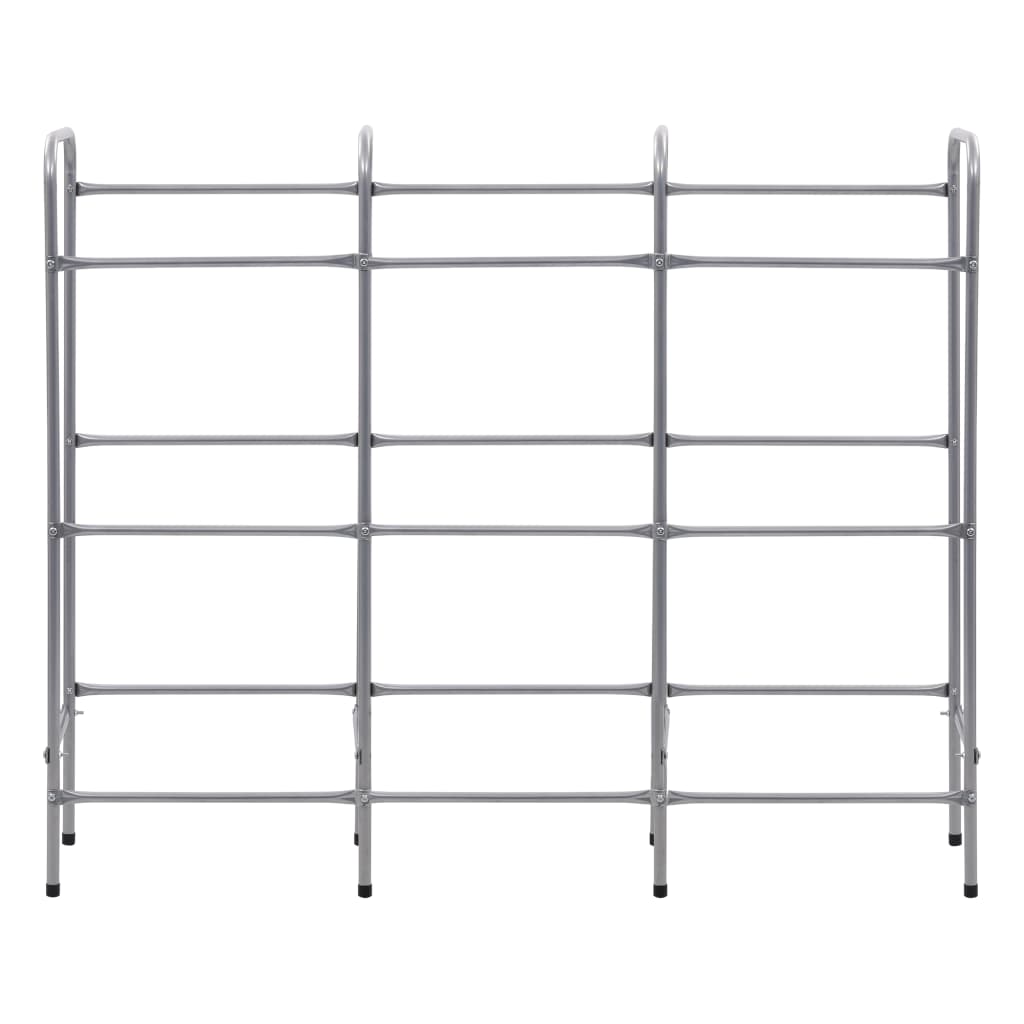 Kistenregal für 9 Kisten Silbern 145x33x116 cm Stahl
