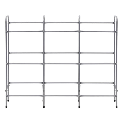 Kistenregal für 9 Kisten Silbern 145x33x116 cm Stahl