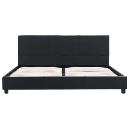 Bettgestell Schwarz Kunstleder 120x200 cm
