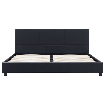 Bettgestell Schwarz Kunstleder 160x200 cm